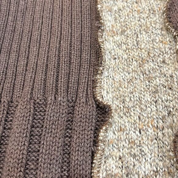 Brown Patchwork A-Line Sweater Handmade Skirt Size Medium - Picture 8 of 14